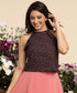 Sleeve Strap Frilled Round Neck Top